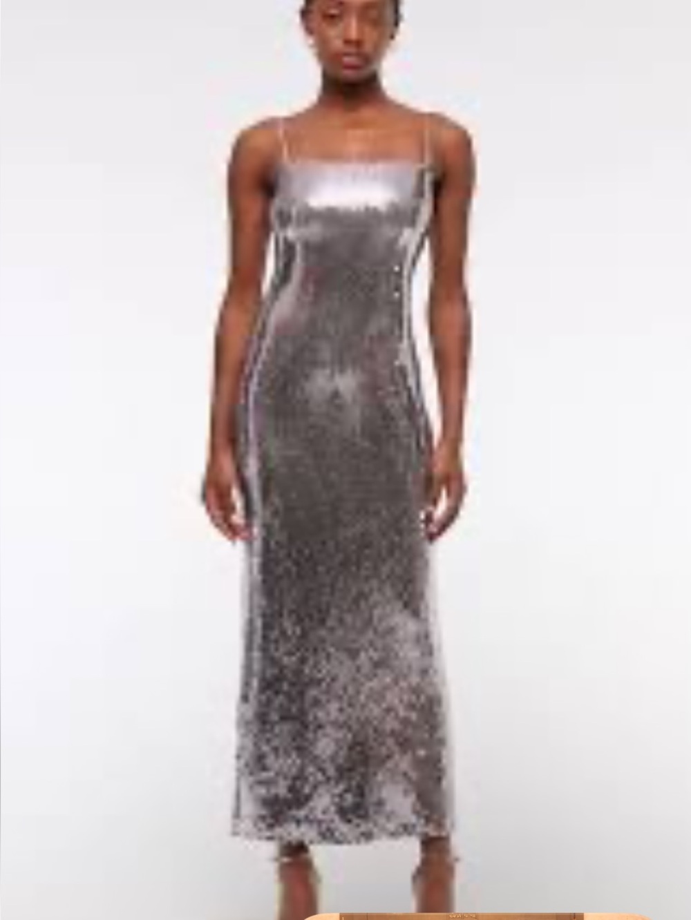 Abercrombie & Fitch silver sequin midi dress 👗